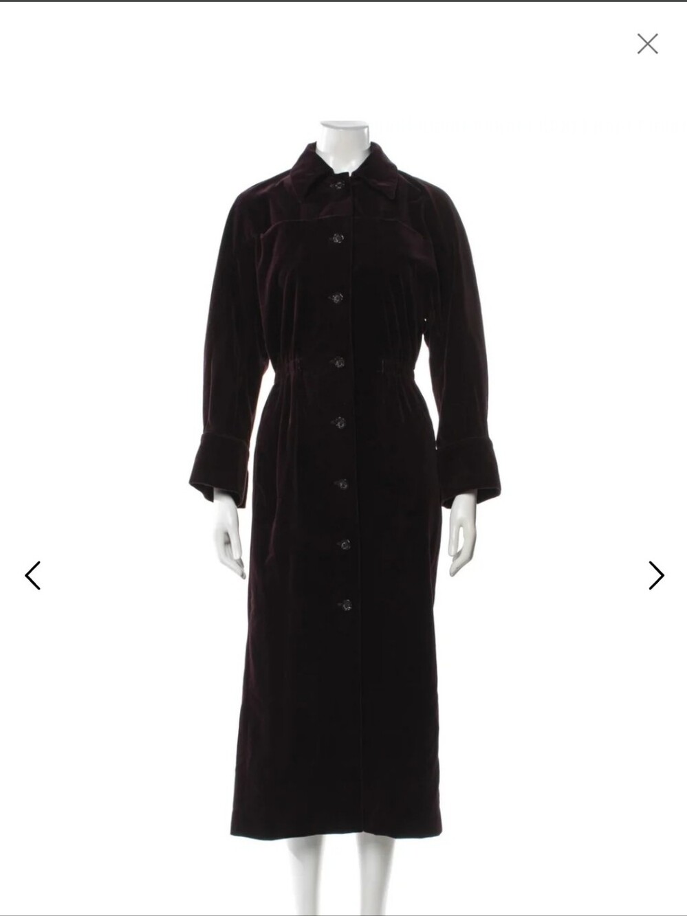 Scanlan Theodore Long Velvet Button-Front Dress in Plum